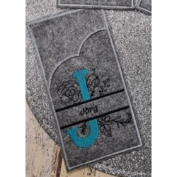 Stickdatei - Doodle Blumen Alphabet Monogram geteilt "J"